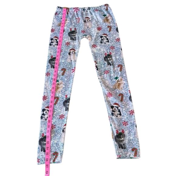 Christmas Dog & Cat Fleece Leggings | Cozy Holiday S/M - Picture 4 of 8